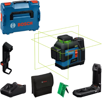Bosch bleu gll 12v-100-33 cg laser de ligne professionnel | en l-boxx 136 avec 1 x batterie gba 12v 2.0ah + l-boxx - 0601065401