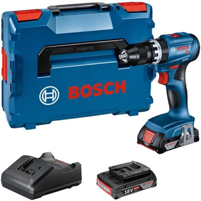 Visseuse et perceuse à percussion sans fil Bosch GSB 18V-45 bleue | 2 batteries 2,0 Ah + chargeur | en l-boxx - 06019k3303