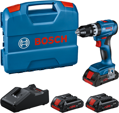 Visseuse et perceuse à percussion sans fil Bosch GSB 18V-45 bleue | Batterie Procore 3 x 4,0 Ah | dans un étui en L - 0615a5002u