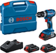 Visseuse et perceuse à percussion sans fil Bosch GSB 18V-45 bleue | Batterie Procore 3 x 4,0 Ah | dans un étui en L - 0615a5002u