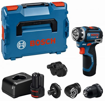 Perceuse-visseuse sans fil professionnelle Bosch blue gsr 12v-32 fc - flexiclick | 2 piles de 2,0 Ah | + pièces jointes - 06019n7101