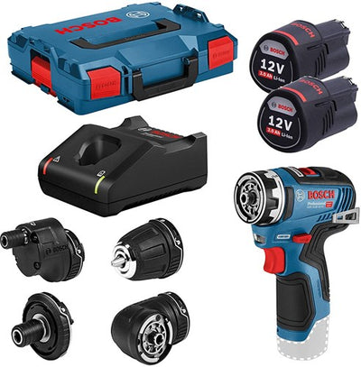 Perceuse-visseuse sans fil Bosch GSR 12V-35 FC bleue + accessoires | 2 piles 3,0 Ah | dans l-boxx - 06019h3000