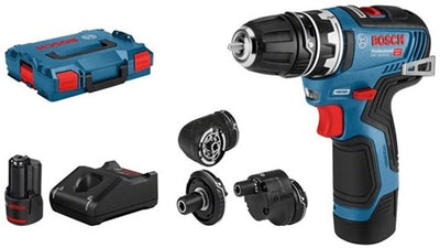 Perceuse-visseuse sans fil Bosch GSR 12V-35 FC bleue + accessoires | 2 piles 3,0 Ah | dans l-boxx - 06019h3000