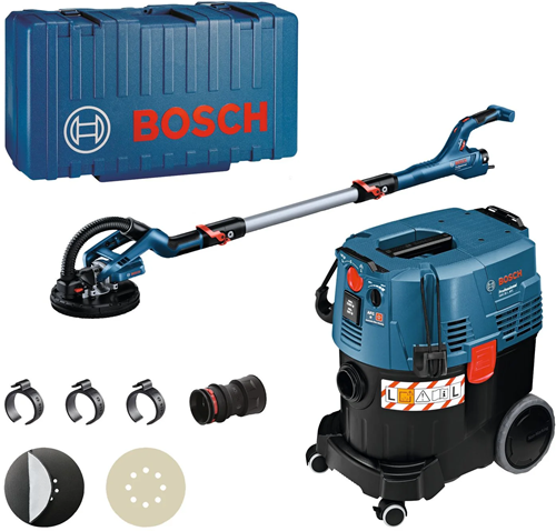 Bosch bleu RTM 55-225 | ponceuse à long cou | 550w | Aspirateur afc 215 mm + gaz 35 l - 0615a5004p