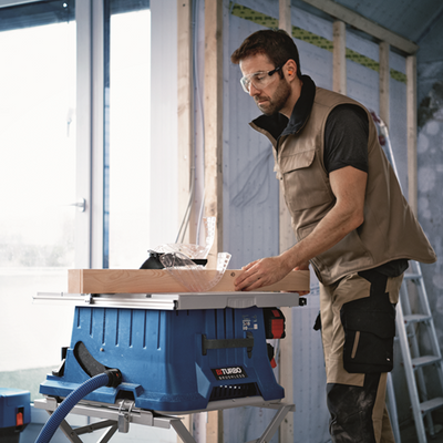Bosch bleu gts 18v-216 | scie à table sans fil | biturbo | corps | sans chargeurs de batteries - 0601b44000
