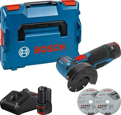 Meuleuse d'angle professionnelle sans fil Bosch blue gws 12v-76 | Batteries 3.0ah dans l-boxx - 06019f200b