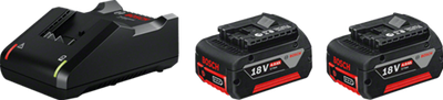 Kit de démarrage Bosch bleu 18v avec 2 batteries 18v 4.0ah + chargeur gal 18 v-40 - 1600a019s0