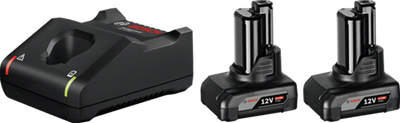 Bosch kit de démarrage bleu premium - 2 x gba 12v 6.0ah + gal 12v-40 professionnel - 1600a01b20