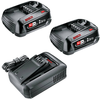 Bosch vert 1600a031t5 Kit de démarrage batterie li-ion 18v (2x 2,5ah) + chargeur déjà 18v-44