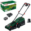 Bosch tondeuse à batterie verte rotak 18v-32 | y compris 1 batterie li-ion 18 v (4,0 ah) + chargeur al18v-44 + prise mulch - 06008b9p00