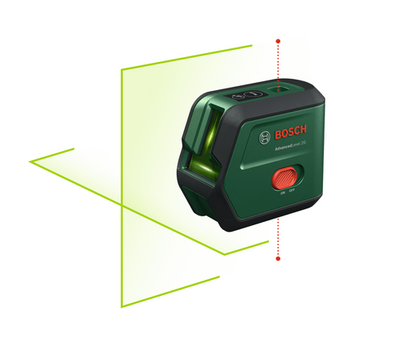 Bosch vert niveau avancé 2g ensemble laser à lignes croisées | batterie li-ion intégrée + mallette de rangement + trépied 1,2 m - 0603663gz1