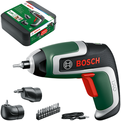Tournevis sans fil Bosch vert ixo 7 | 3,6 V | 2,0ah | 5,5 nm | y compris 2 adaptateurs + jeu d'embouts 10 pièces | dans une boîte de rangement 06039e0001