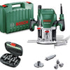 Bosch vert pof 1400 ace routeur | 1400w | + Jeu de couteaux 6 pièces - 060326c801