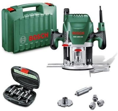 Bosch vert pof 1400 ace routeur | 1400w | + Jeu de couteaux 6 pièces - 060326c801