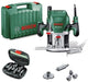 Bosch vert pof 1400 ace routeur | 1400w | + Jeu de couteaux 6 pièces - 060326c801