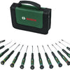 Jeu de tournevis de précision Bosch vert | 15 pièces - 1600a039j4