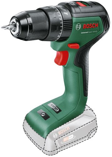 Lutin bosch vert universalact 18v-60 | visseuse-perceuse à percussion sans fil | avec deux postes | excl. batterie et chargeur - 06039d7100