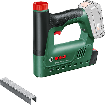 Cloueur à batterie Bosch universaltacker 18v-14 - sans batterie 18 v ni chargeur - incl. 1000 agrafes