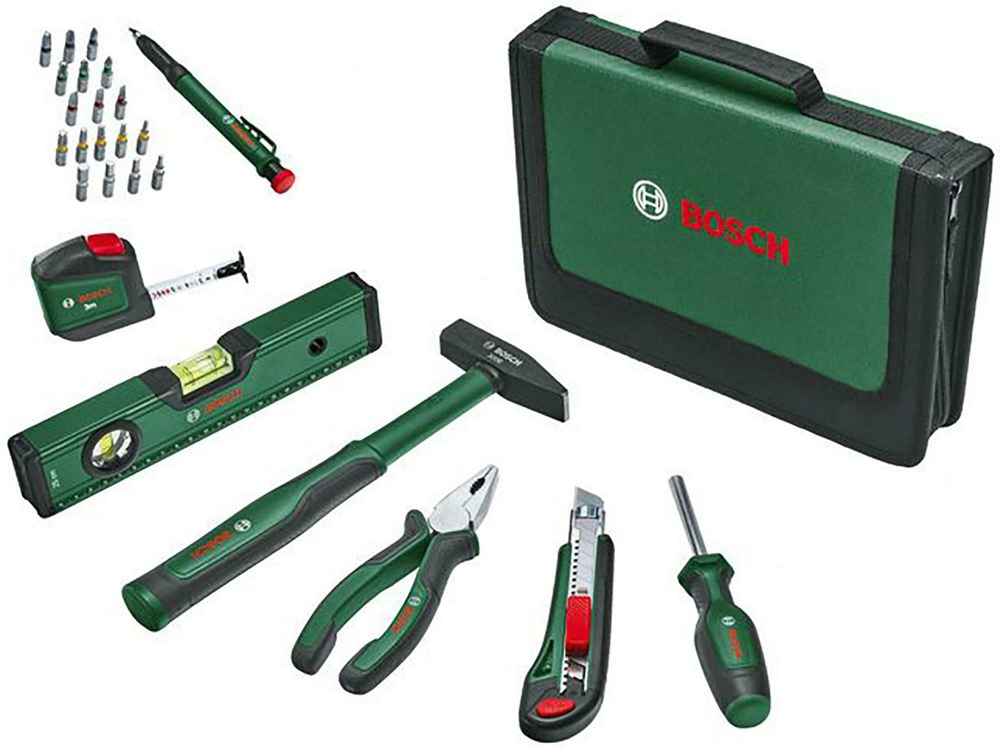 Ensemble d'outils à main universels verts Bosch | 25 pièces - 1600a0275j