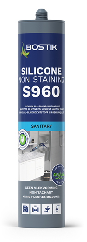 Bostik s960 silicone non tachant | 310 ml | noir (12 pièces) - 30620944