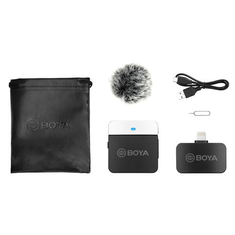 Microphone à pince à cravate Boya 2,4 GHz sans fil BY-M1LV-D pour iOS