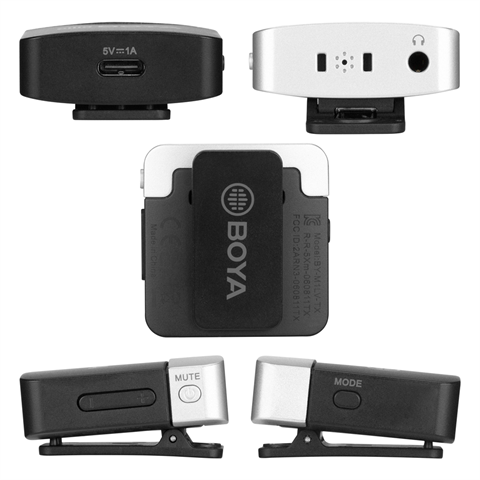 Microphone à pince à cravate Boya 2,4 GHz sans fil BY-M1LV-D pour iOS