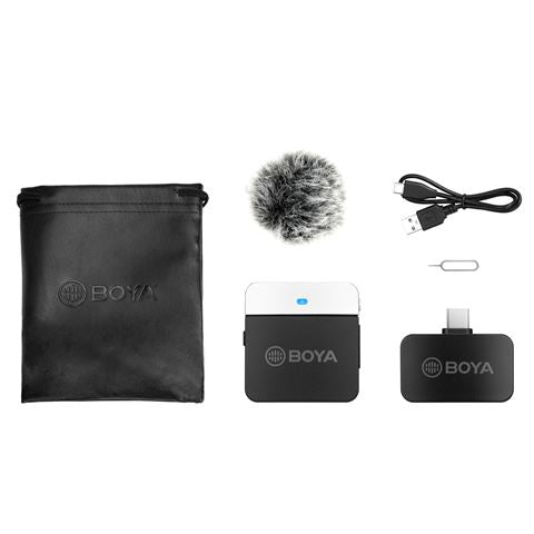 Microphone à pince à cravate Boya 2,4 GHz sans fil BY-M1LV-U pour USB-C