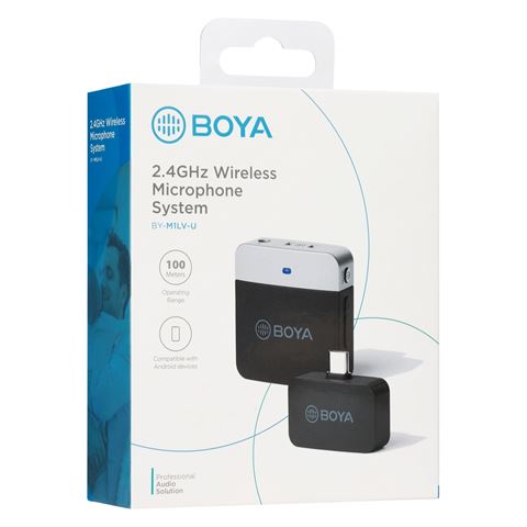 Microphone à pince à cravate Boya 2,4 GHz sans fil BY-M1LV-U pour USB-C
