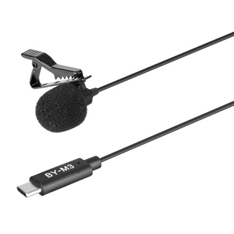 Boya clip-on lavalier microphone by-m3 pour usb-c