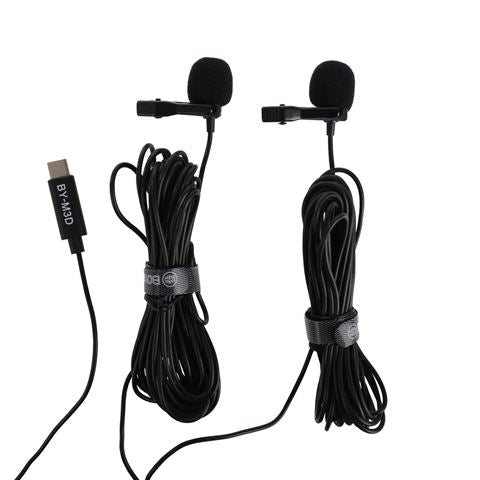 Boya duo clip-on Lavalier microphone by-m3d pour usb-c