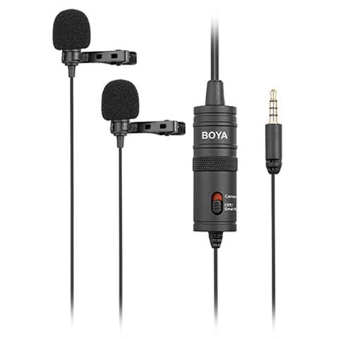 Boya duo lavalier microphone by-m1dm pour smartphone, reflex numérique, caméscopes et pc