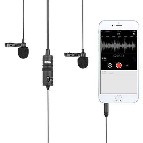 Boya duo lavalier microphone by-m1dm pour smartphone, reflex numérique, caméscopes et pc