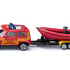 Camion de pompiers Siku Land Rover Defender avec bateau de sauvetage
