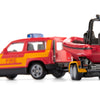 Camion de pompiers Siku Land Rover Defender avec bateau de sauvetage