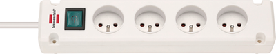 Brennerstuhl multiprise bremounta | 4 fois | blanc | 1,5 m h05vv-f 3g1,5 | avec interrupteur | fr être - 1150651124
