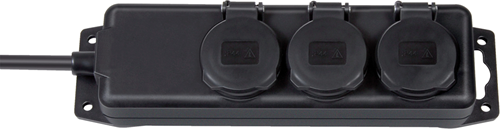 Distributeur de prises Brennerstuhl | IP44 | 3 fois | noir | 2m | h07rn-f 3g1.5 fr - 1159934