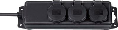 Distributeur de prises Brennerstuhl | IP44 | 3 fois | noir | 2m | h07rn-f 3g1.5 fr - 1159934