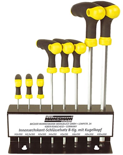 Brüder Mannesmann jeu de poignées hexagonales en T 8 pièces (hobby) - 18165