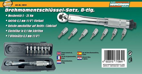 Brüder Mannesmann Brüder Mannesmann 8 pièces Tilting Keys Set 18314