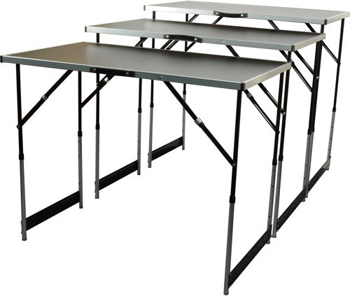 Brüder Mannesmann Brüder Mannesmann Tables de pliage en 3 parties Définir l'aluminium multifonctionnel