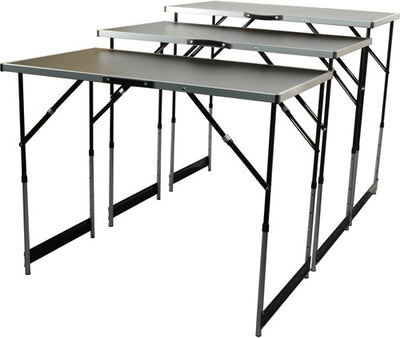 Brüder Mannesmann Brüder Mannesmann Tables de pliage en 3 parties Définir l'aluminium multifonctionnel