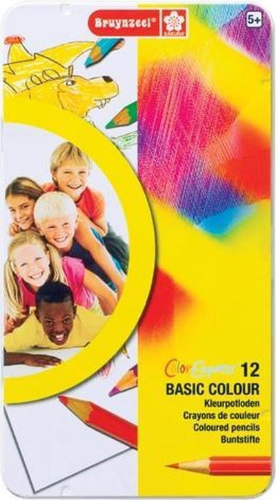 Bruynzeel Basic Colored Crayons Blik 12