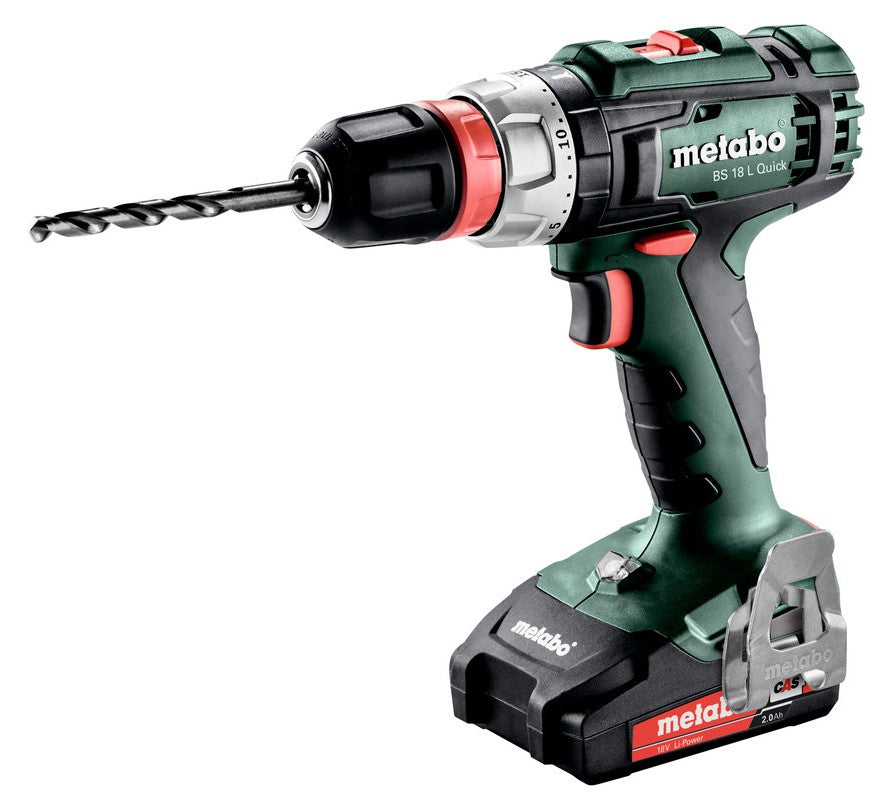 Perceuse/visseuse sans fil rapide Metabo bs 18 l | 18 volts | 2 x 2,0 Ah Li-Power, sc 60 plus | dans la métabox - 602320500