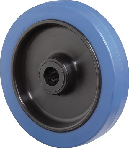 Rouleaux de roue de secours Bs | roue-d. 125 mm capacité de charge 140 kg | caoutchouc bleu | comme-d. 15 mm longueur du moyeu 50 mm | 1 pièce - b61.125 b61.125