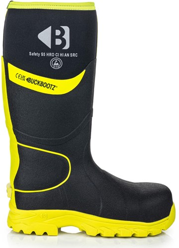 Buckbootz bottes de travail bbz8000 s5 noir jaune | noir jaune | taille 47 - 00.176.111.47