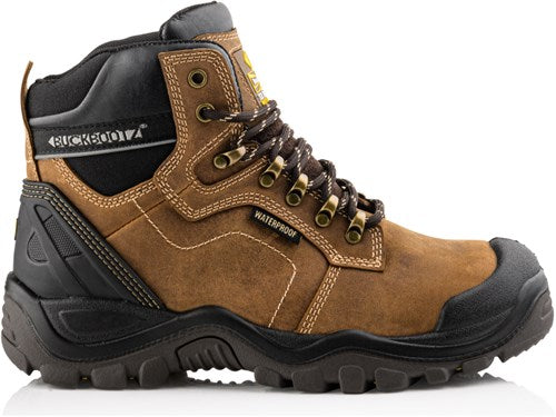 Chaussure de travail Buckbootz bsh009 haute s3 + kn | marron bsh009br | taille 41 - 00.176.033.41
