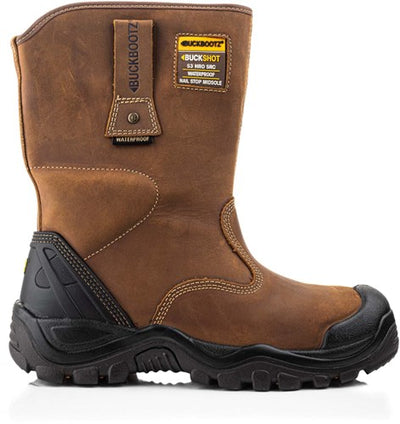 Chaussure de travail Buckbootz botte de travail chevrotine bsh010 s3 | brun foncé | taille 43 - 00.176.070.43