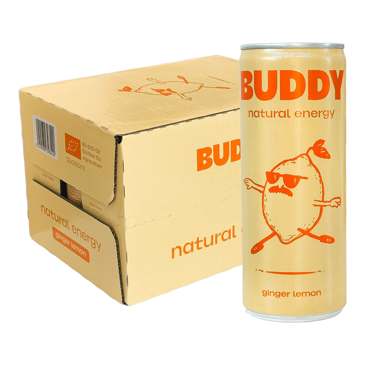 Buddy gingembre citron bio canette (12x 250ml)