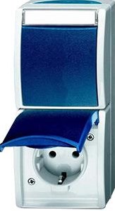 Busch Jaeger SWD interrupteur combiné en saillie vertical bleu - 4696030
