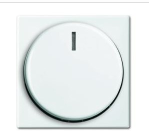 Plaque de recouvrement blanche Busch Jaeger + variateur à bouton - 4694100